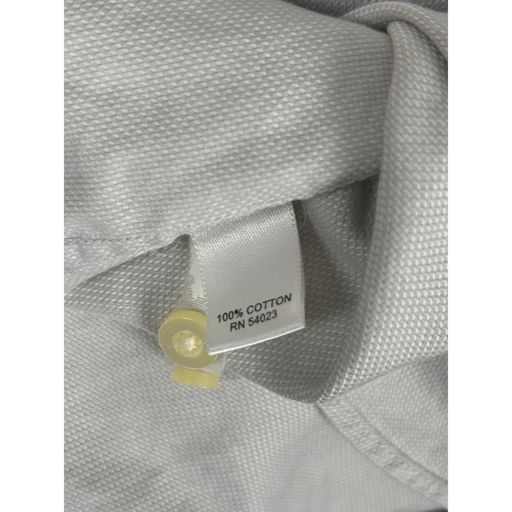 Banana Republic Dress Shirt Mens L Gray Egyptian Cotton Fitted Long Sleeve 3812
